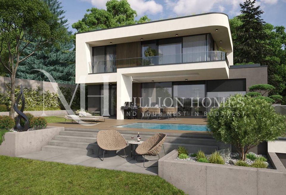 Exkluzív villa saját kerttel, medencével és panorámával